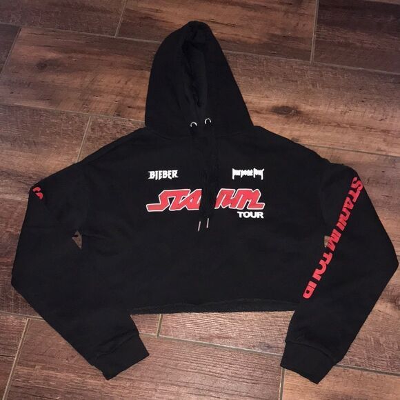 DIVIDED Justin Bieber Purpose Stadium Tour Cropped Hoodie - Picture 1 of 7